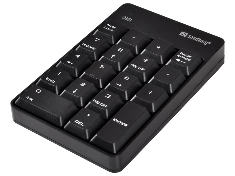 Sandberg Wireless Numeric Keypad 2 fekete vezetéknélküli numerikus billentyűzet